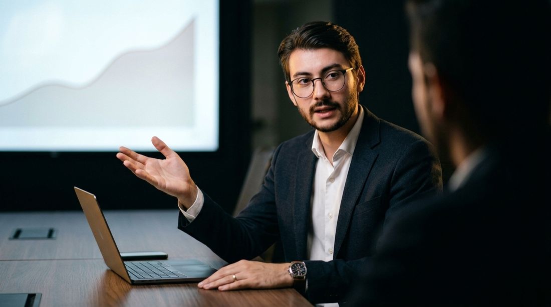 Victor Jangada em uma reunião individual de estratégia